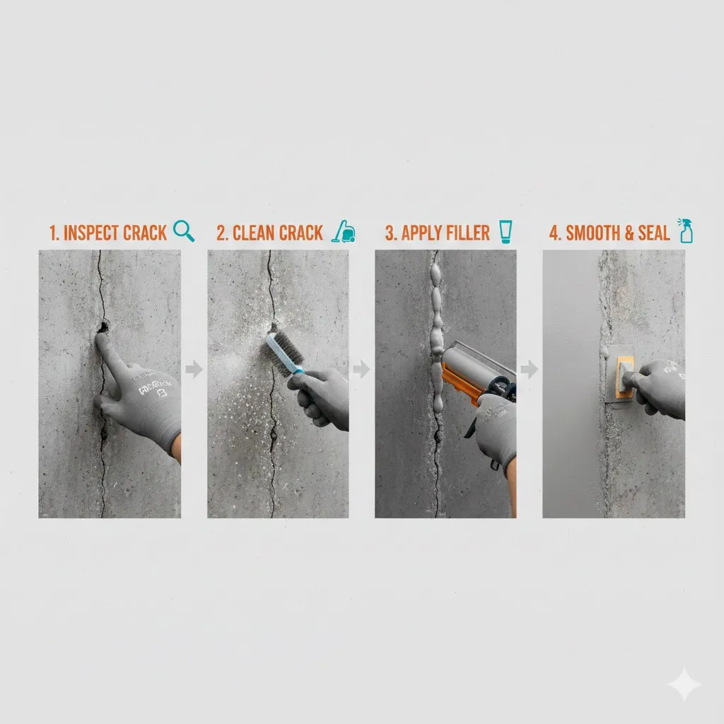 concrete wall crack repair