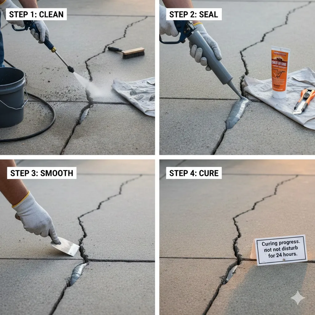 concrete pool deck crack repair