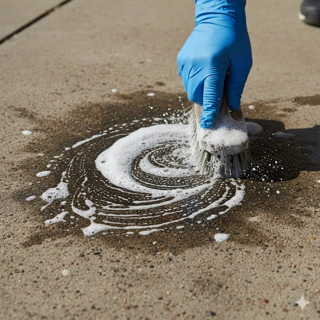 how to get oil out of concrete​
