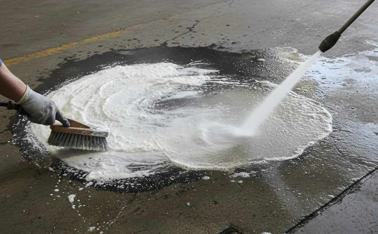 how to get oil out of concrete​