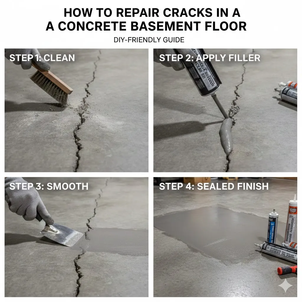 concrete basement floor crack repair