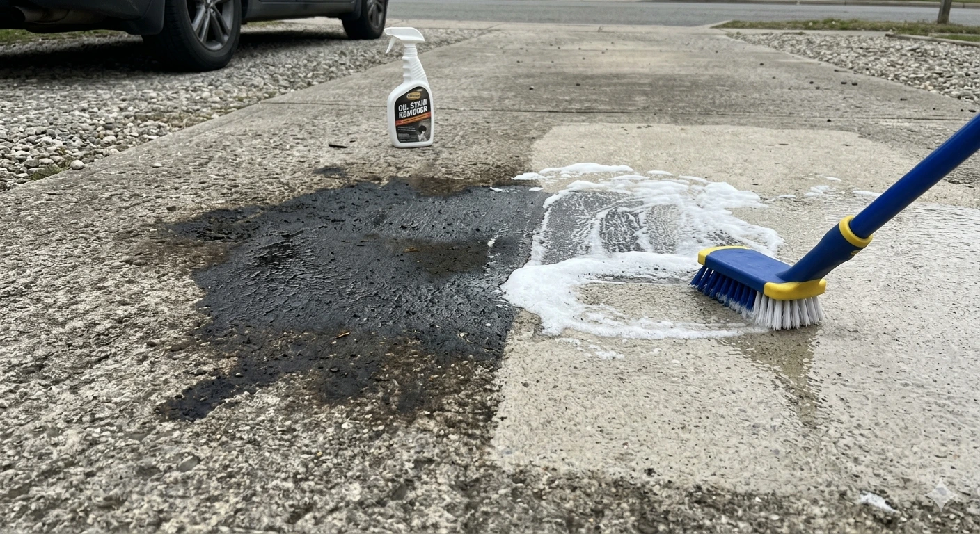 How to remove oil from concrete